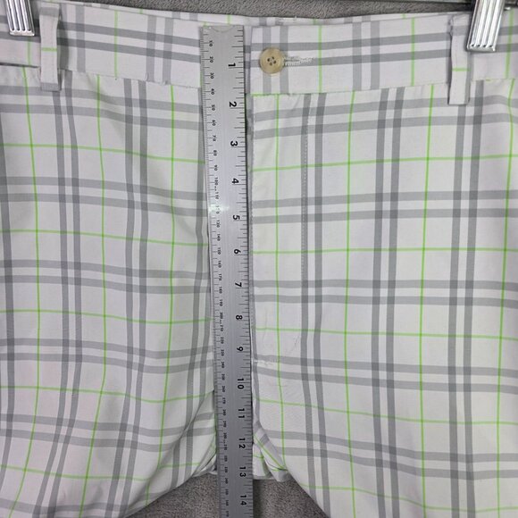 Mens Ben Hogan White Green Gray Plaid Golf Shorts Polyester 11" Inseam Size 40 - Picture 4 of 10